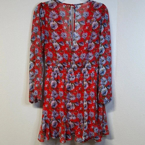 mi ami Francesca’s Holly Floral Godet Dress Size M - Picture 5 of 6